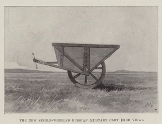 Der neue einrädrige russische Militärwagen, Seitenansicht